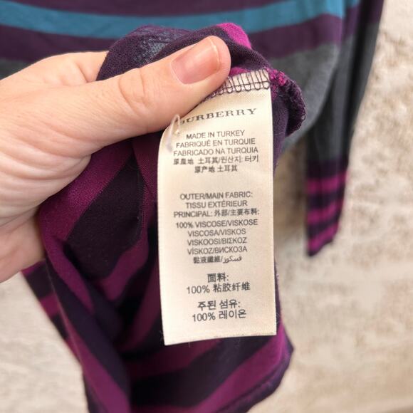 Vtg Burberry Brit Stripe y2k Knit Too Size XS - Picture 4 of 8